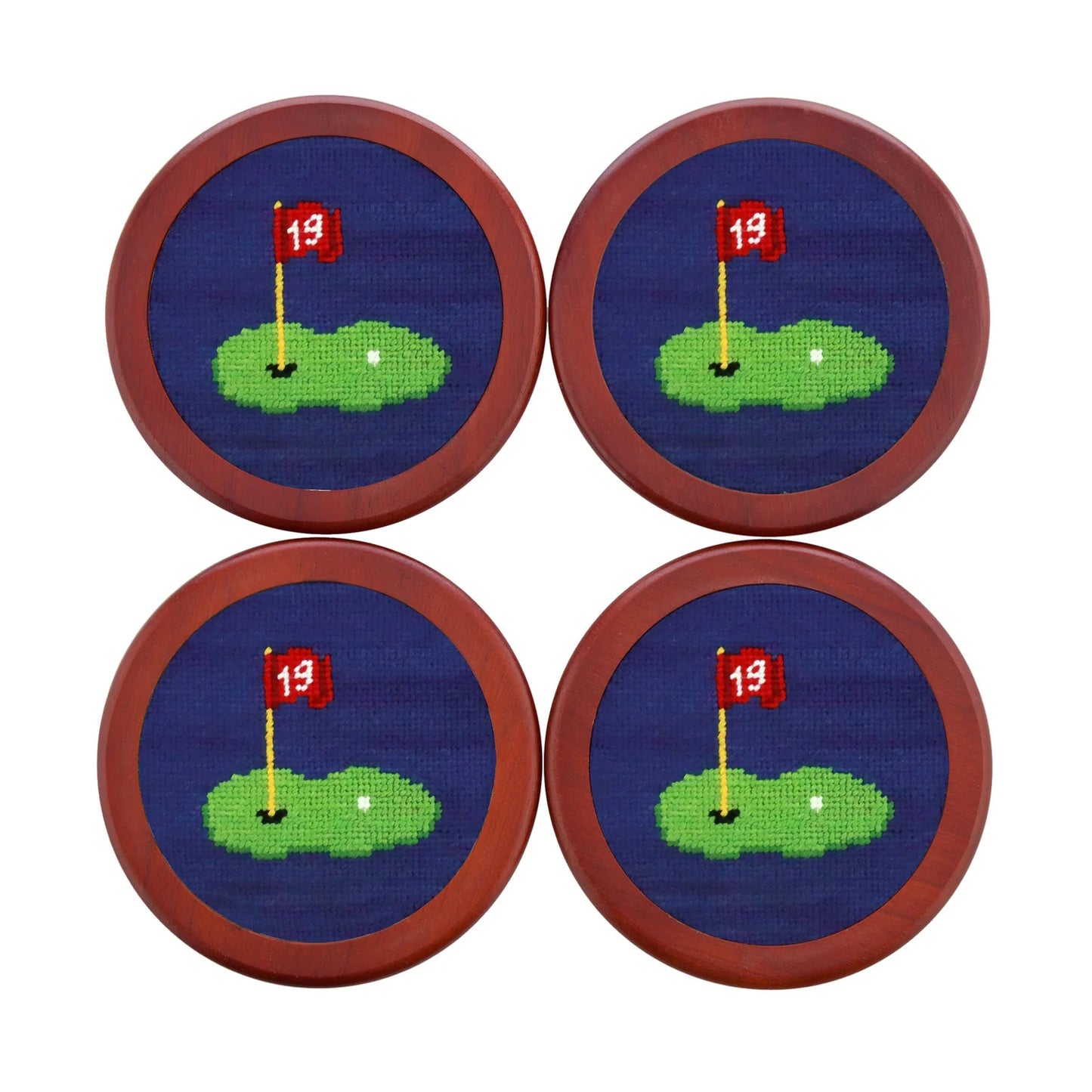 19TH HOLE COASTER SET NAVY