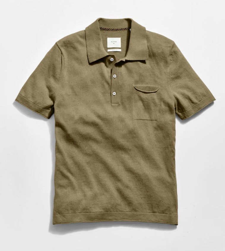 Billy Reid cotton linen sweater polo.