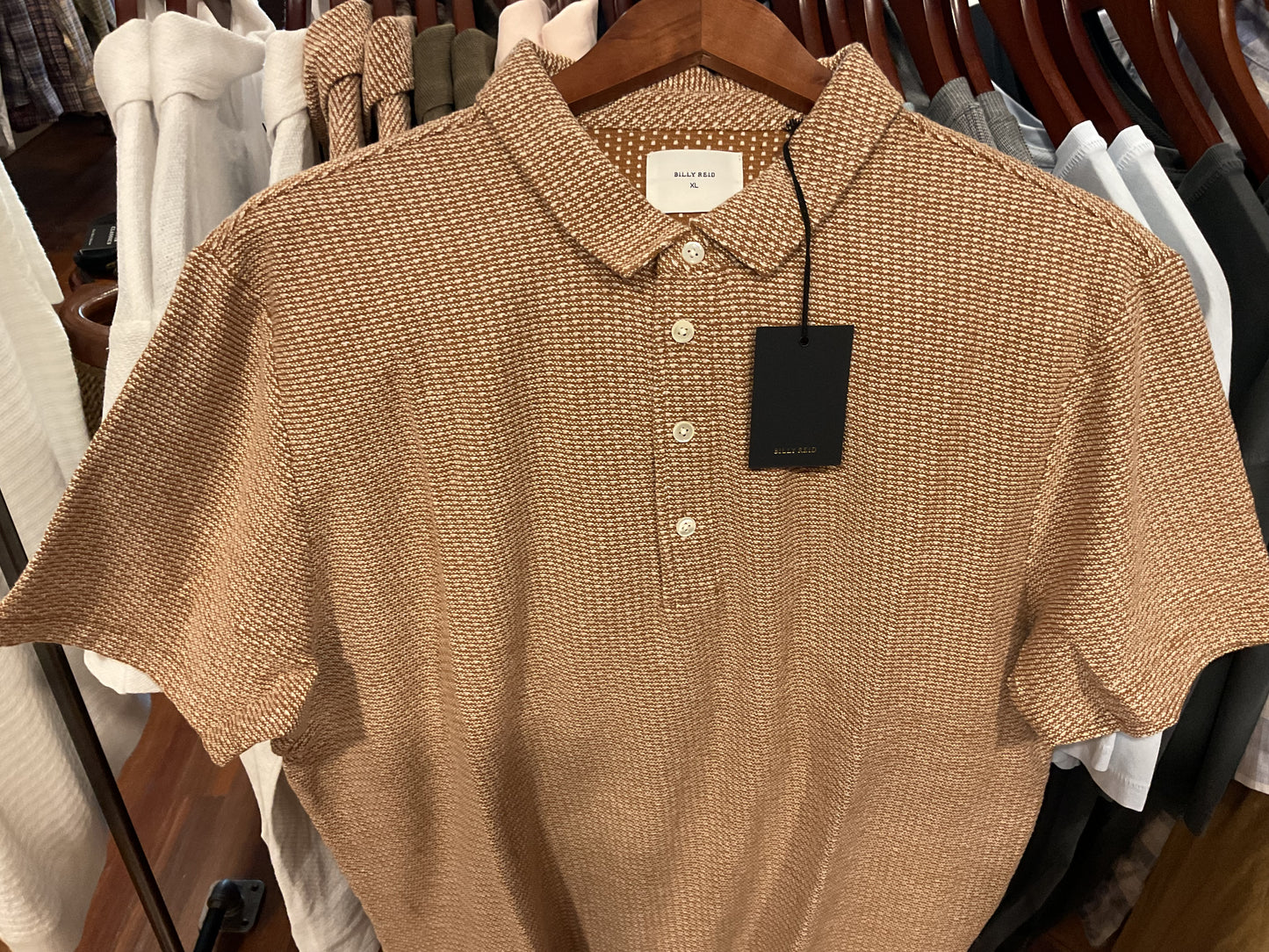 Billy Reid domino jacquard polo