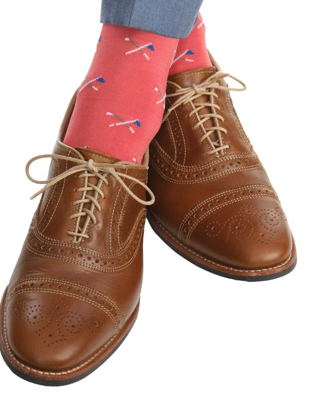 Dapper classics terracotta golf club socks.