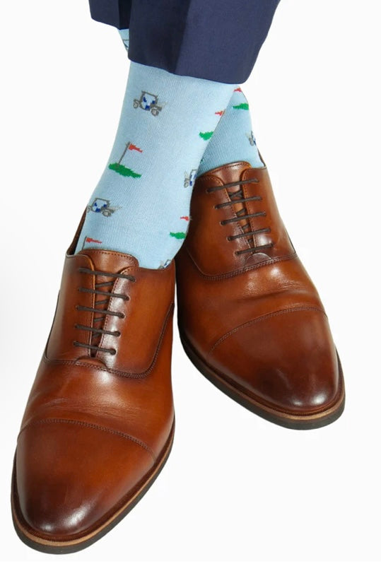 Dapper classics blue with golf cart socks