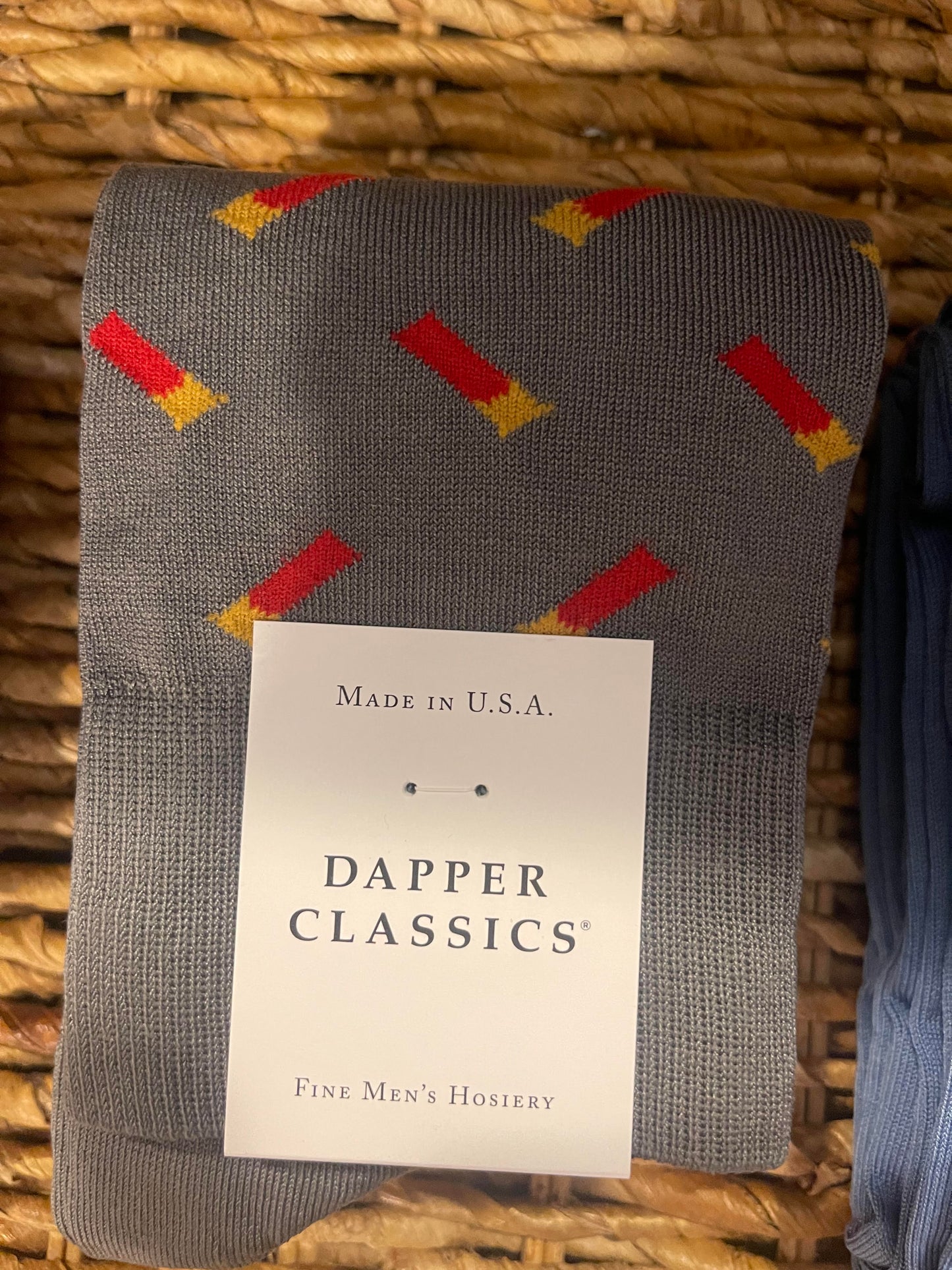 DAPPER CLASSICS GREY SHOTGUN SHELL SOCKS