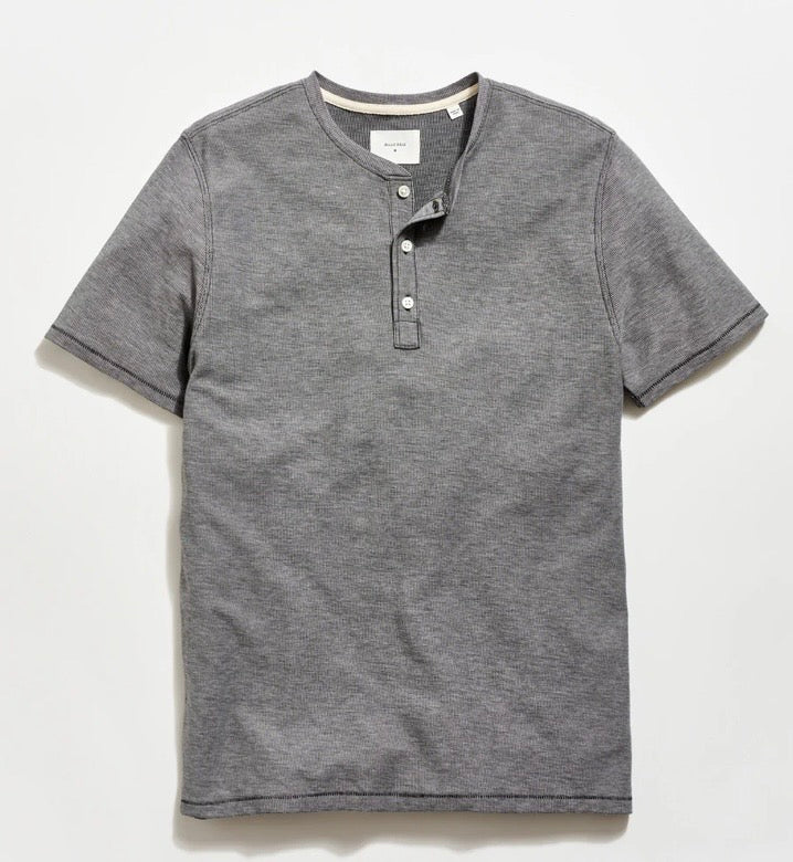 Billy Reid cotton Birdseye Henley shirt.