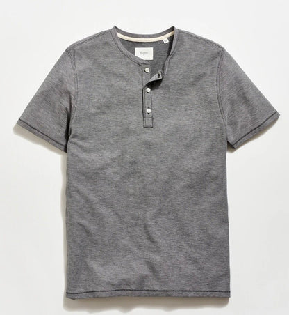 Billy Reid cotton Birdseye Henley shirt.