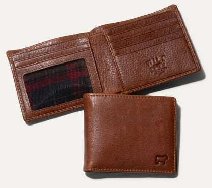 Classic billfold tan wallet.