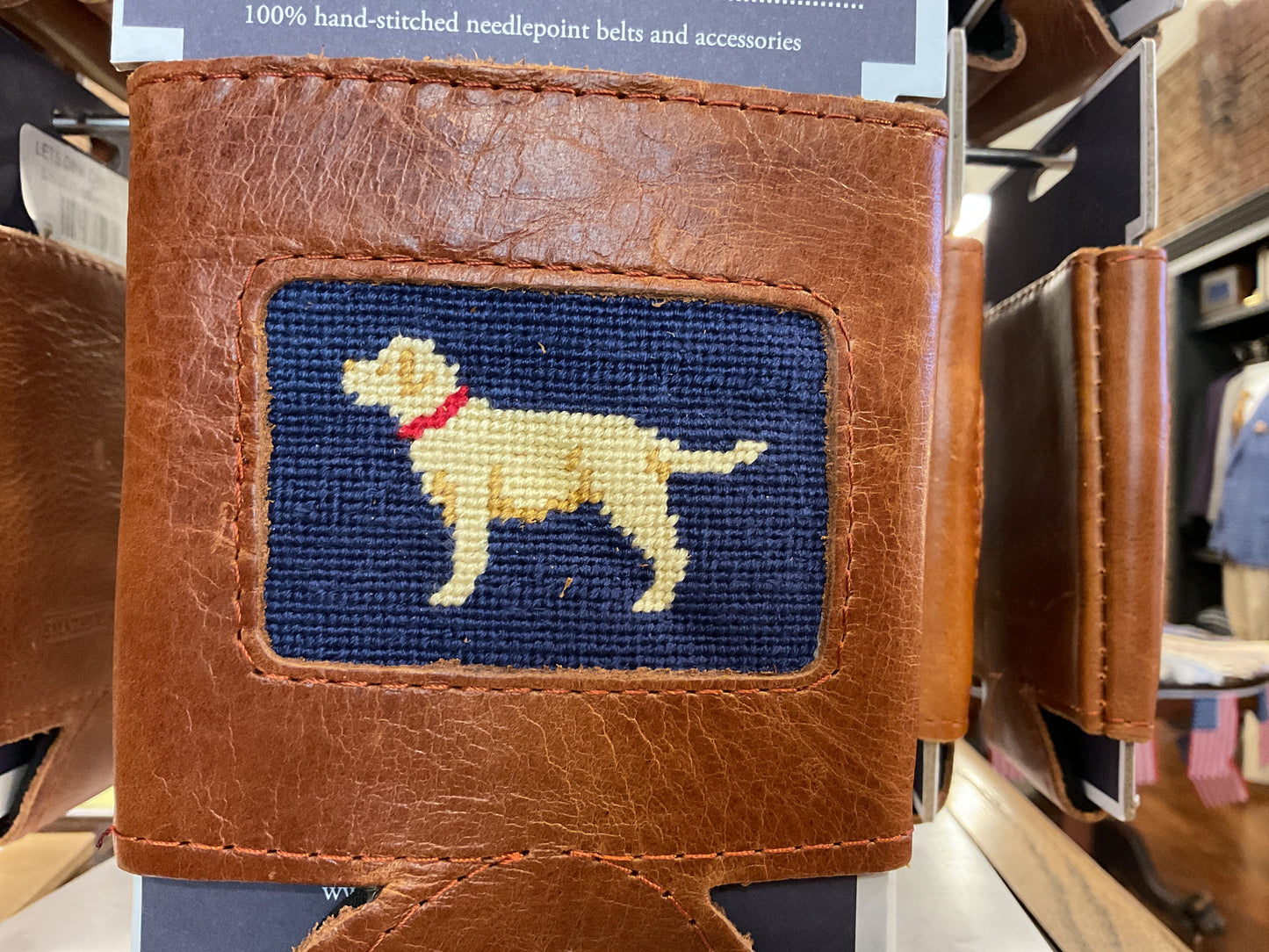 Yellow lab can cooler.