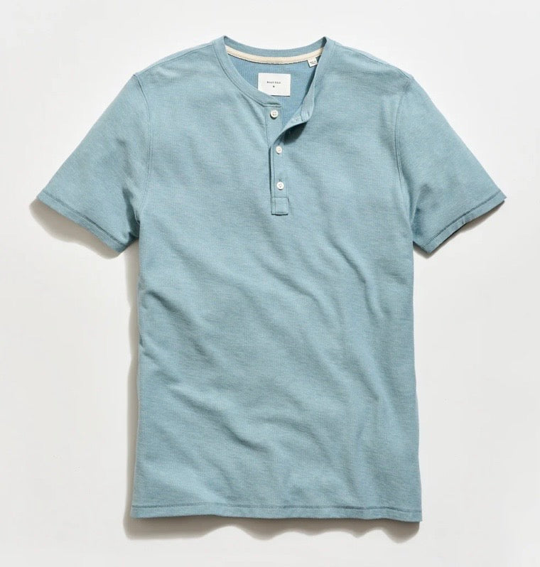 Billy Reid cotton Birdseye Henley shirt.