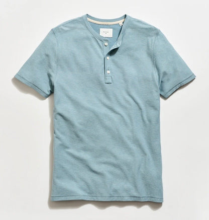 Billy Reid cotton Birdseye Henley shirt.