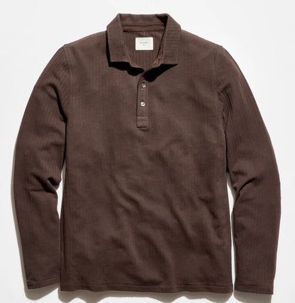 Billy Reid long sleeve herringbone polo.￼