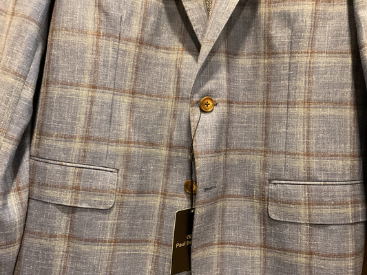 Paul Betenly Blue/wine windowpane sport coat.