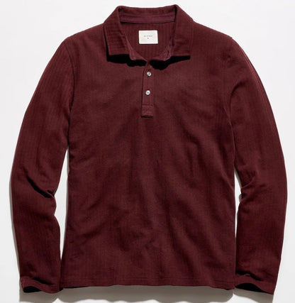 Billy Reid long sleeve herringbone polo.￼