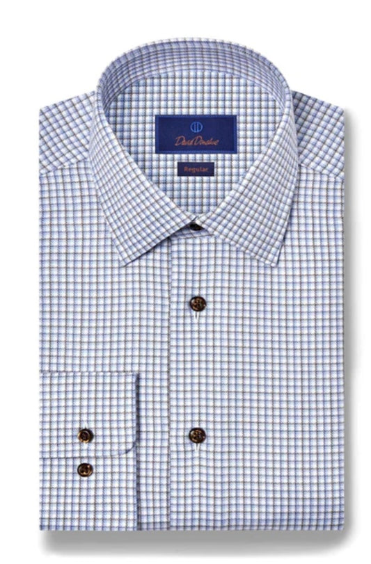David Donahue Regular fit blue/choc