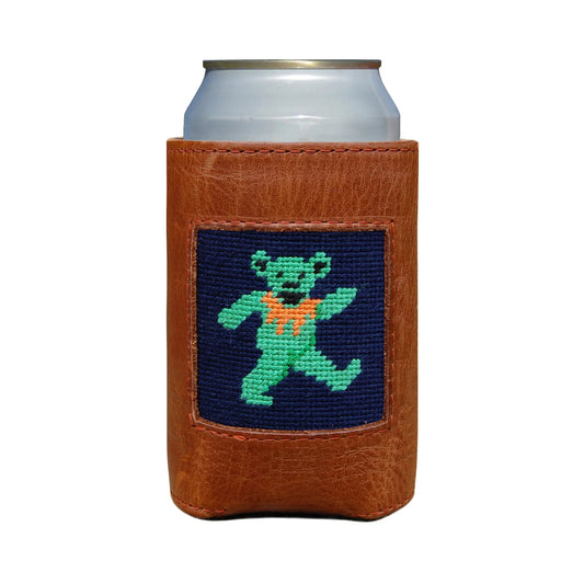 DARK NAVY DANCING BEARS CAN COOLER