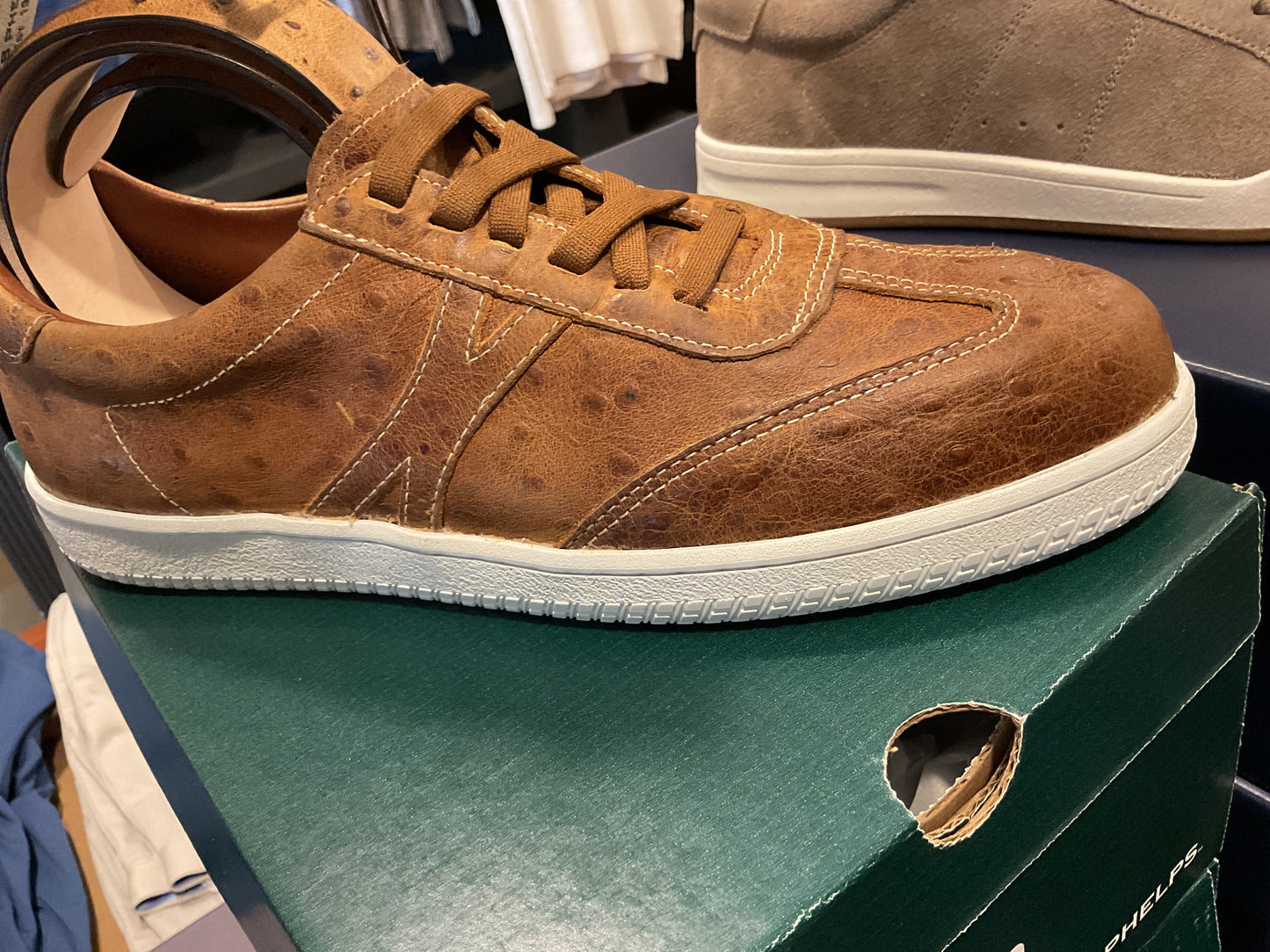 T.B Phelps Brooklyn Ostrich sneaker