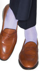 Dapper classics lavender ribbed cotton sock