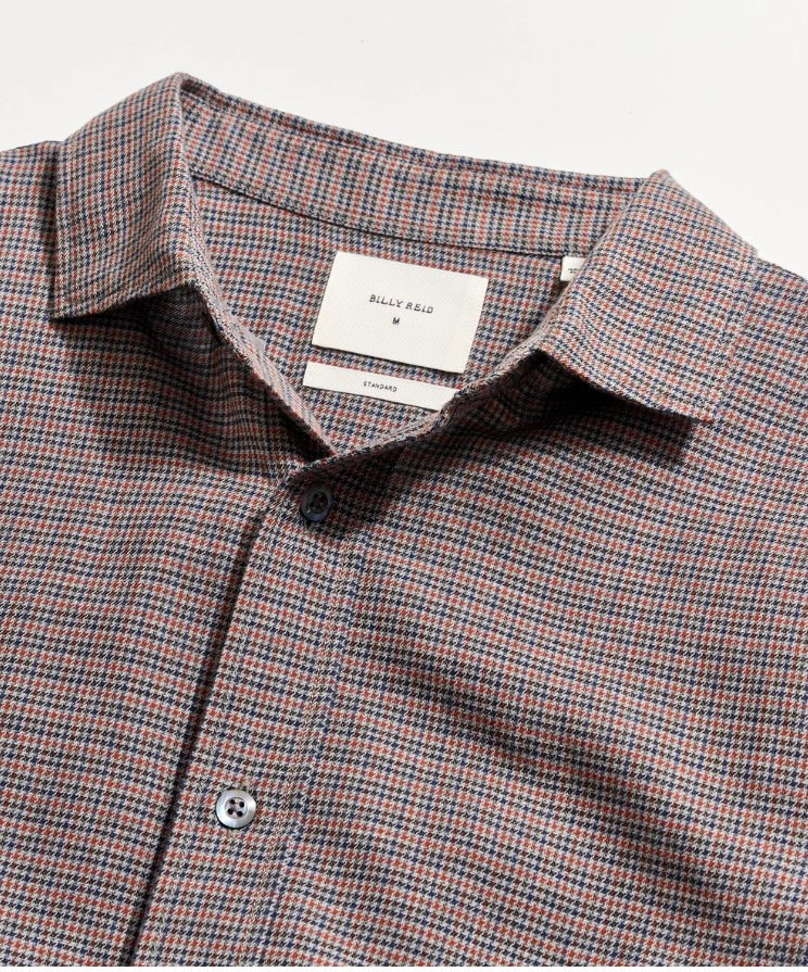 Billy Reid cotton/cashmere houndstooth shirt.