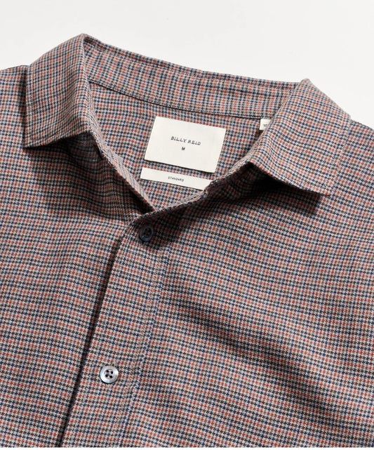 Billy Reid cotton/cashmere houndstooth shirt.