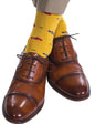Dapper classics yellow fish bone socks.