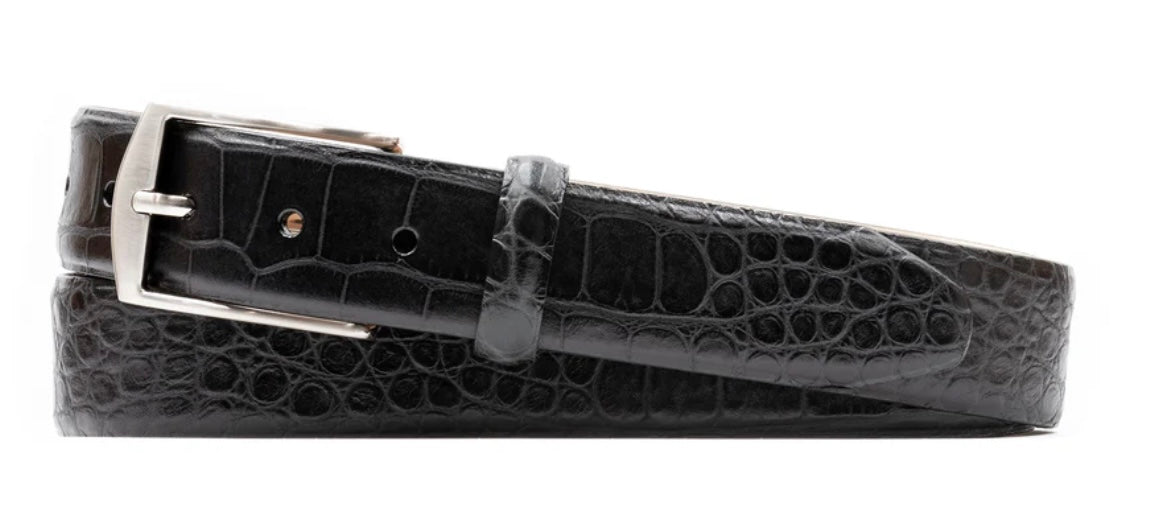 Martin dingman William 2 buckle black alligator grain