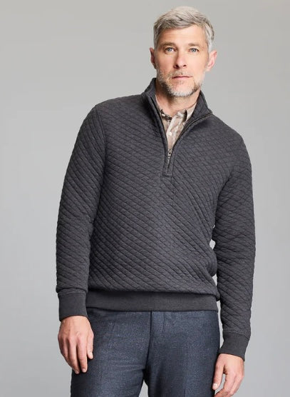 Billy Reid diamond quilted half zip