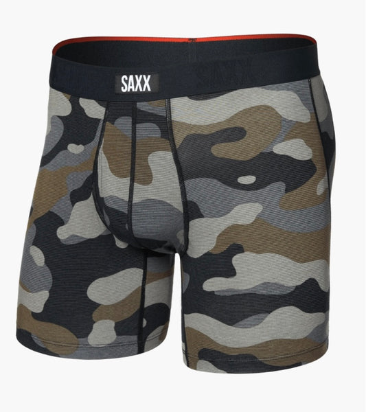 Saxx camouflage comfort boxer brief.