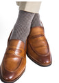 Dapper classics coffee and taupe houndstooth sock