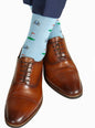Dapper classics sky blue golf cart socks.