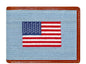American flag wallet antique blue