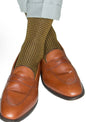 Dapper classics black and gold houndstooth sock