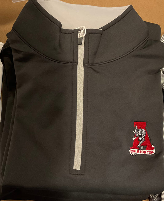 Genteal, black, crimson tide 1/4 zip