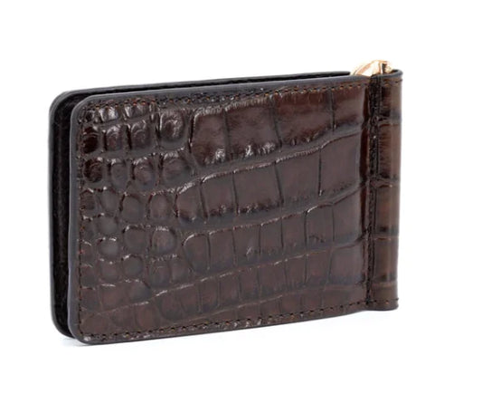 Martin Dingman Anthony Alligator Grain Credit Card Money Clip